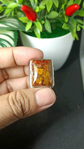 cincin batu akik motif kembang natural real picture