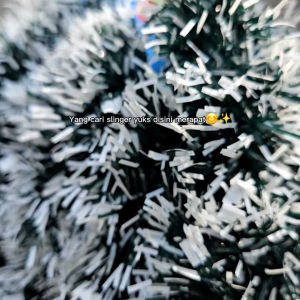 Slinger Hijau Salju Tebal 9 cm Panjang 2 Meter Slinger Tinsel Rumbai Dekorasi