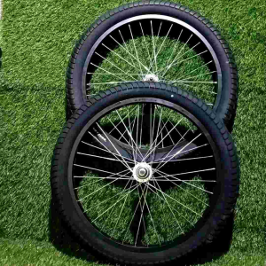 Roda sepeda BMX 20in 20 x 2.30 sepasang siap pakai lengkap ban luar dalam SWALLOW 20 x 2.30