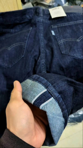 quần jean nam ống suông  màu xanh đậm selvedge denim vải nhật