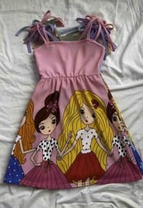 COD | KIDDIE CASUAL DRESS SELF-TIE STRAP WITH CUTE PRINTS (3-7 yrs old)