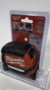 Milwaukee 4822-0325FX Compact Magnetic 25ft. Tape Measure Up to 15 ft. of reach Anti-tear coating reinforces the 1st 6 in. of the tape blade Nylon blade protection reduces tape tear Impact-resistant 5-point reinforced frame 2-sidedprint Brand New.