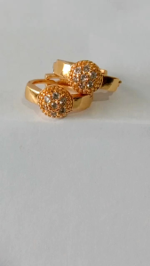 ANTING TITANIUM WANITA ANTI LUNTUR LAPIS EMAS AKSESORIS PERHIASAN FASHION