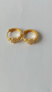 ANTING JEPIT WANITA DEWASA ANTI KARAT LAPIS EMAS KUNING FULL PERMATA