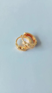 ANTING TITANIUM WANITA DEWASA LAPIS EMAS ANTI KARAT AKSESORIS PERHIASAN FASHION