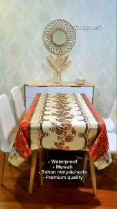 TemaQu - Taplak Meja Makan Modern Plastik PVC Elegan Anti Air Minyak Waterproof Meteran