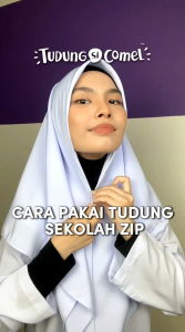 Tudung Sekolah Dua Lapis Berzip putih dan Berwarna Soft Koshibo Original Tudung Si Comel TSC Tudung Sekolah Rendah dan Tudung Sekolah Menengah