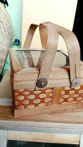 hampers box mika - box bambu 20*20 cm - anyaman kotak bambu - hampers kotak