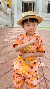 ✅พร้อมส่ง⚡️ชุดไทยลายดอกพุดตาน🎉รุ่นกระดุมปั้มใหม่🎉