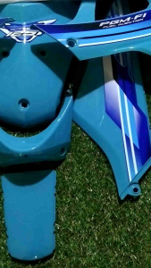 ชุดสี125iไฟเลี้ยวบังลมสีฟ้าดรีมชิ้นงานสนิทเปลือกงานABS มี13ชิ้น