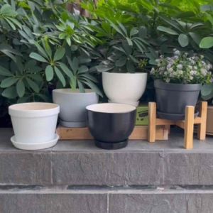 กระถางเซรามิคปลูกต้น 5.5 นิ้ว สูง 4.5 นิ้ว ปากกว้าง สำหรับการเลือกซื้อ กระถางหรือกระถางพร้อม ชุดเทียบความงาม คุณภาพดี ราคาถูกต้อง