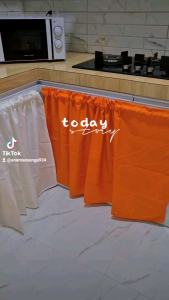 Plain Geana Kitchen Sink Elegant Standard Size 60x30 Curtains/INAHOME Decoration