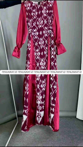 MAYA DRESS TENUN - RED MAROON - COUPLE BAJU TENUN