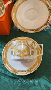 Estelle Teacup Set - Fine Bone Teacup Set Baroque Inspired