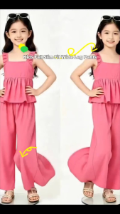 KAWAKI SLEEVELESS PEPLUM TERNO PANTS WIDELEG FOR KIDS ALANGAN 7 YRS OLD TO 9 YRS OLD PETITE SIZE ONLY