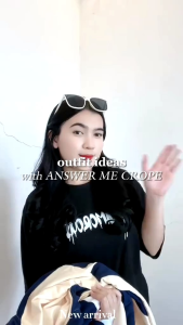 JAKET CROPE WANITA | ANSWER ME CROOPE JACKET VARSITY KOREAN STYLE