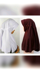JILBAB/KERUDUNG SEKOLAH BERGO WARNA PUTIH BAHAN KAOS UNTUK ANAK SD SMP DAN SMA HIJAB INSTAN ANAK REMAJA DEWASA HIJAB KATUN KAOS