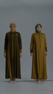 PATRINA MIDI DRESS By Nadheera: luxury gamis dress muslim wanita rayon premium busui wudhu friendly fashion muslimah modern kekinian terbaru