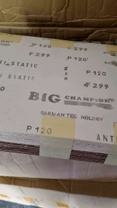 Amplas Sheet Sand Abrasive Papper BIG CHAMPION Grit 60/80/100/120 23 cm x 28 cm isi 1 pack (100 lembar)