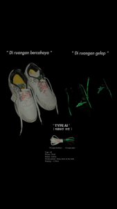 ORIGINAL Shoelaces/tali sepatu glow in the dark katakana by daad.co \"Type AI\"