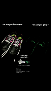 ORIGINAL Shoelaces/tali sepatu katakana glow in the dark by daad.co  Type AK