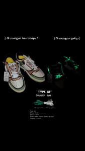 ORIGINAL Shoelaces/tali sepatu glow in the dark katakana by daad.co "Type AF "