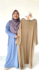 Dress Abaya Dubai Kekinian / Basic Abaya Polos Wanita Turkey terbaruGamis Abaya motif polos Ukuran  All size fit to xxl / Resleting depan busui friendly