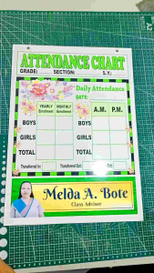 Erasable/Customized Attendance Chart with White Board Marker