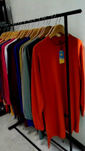 BISA COD Kaos Tunik Wanita Polos Jumbo & Atasan Tunik Lengan Panjang Bahan Katun Combed 24s