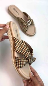 BY BONCY - Sandal Wanita Selop Pita Kombinasi Mutiara Cantik Model Terbaru Gaya Korean style