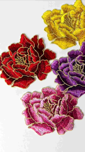 Bordir Bunga Rose Kecil 12x10cm