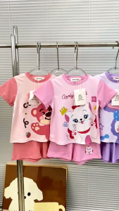 พร้อมส่ง งานป้าย bb kids ชุดเช็ตเด็ก 2 ชิ้น เสื้อผ้าเด็กผู้หญิง แฟชั่นเด็กน่ารัก