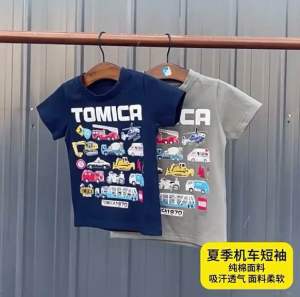 ✅พร้อมส่งในไทย✅ 🚓🚒 เสื้อแขนสั้น เด็ก เสื้อยืดลายรถ TOMICA ลายรถโทมิก้า B250504153
