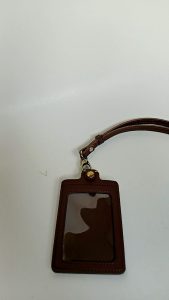 Lanyard Name Tag ID Card Holder kulit P.U