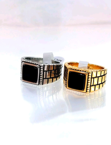 Cincin Pria Titanium Super Real Anti Luntur Tidak Karatan Batu Onix (84)