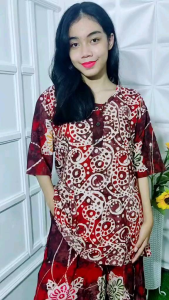 Setelan batik jumbo ld 130cm busui santung tebal tidak nerawang realpit