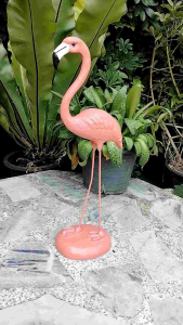 50 ซม. นกฟลามิงโก้คู่ ขนาดสูง ส่งจากโรงงาน สีชมพูพาสเทล (จำหน่ายปลีก)