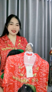 Bộ Ngủ Nữ Lụa Latin Tơ Tằm Họa Tiết Tết Áo Tay Dài Quần Dài Free Size 40-60 kg