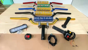 paket komplit stang Rhental cnc import+dudukan/adaptor stang+gas spontan daytona 2tombol+lampu tembak LED 6mata panjang=✓Gratis saklar