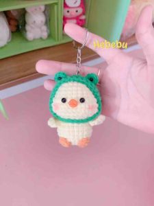 Móc khóa Vịt mũ ếch Vịt mũ hành dễ thương - Duck keychain