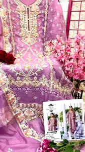 [PRE-ORDER] Ready Made Soft Organza With Heavy Embroidered Suit ( Delivery 10 Days )