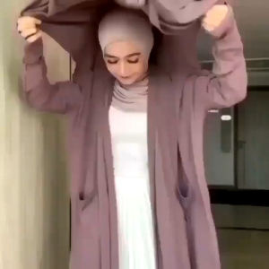 Cardigan Instan Set Khimar Instan Bergo Cardigan bahan Jersey Zoya