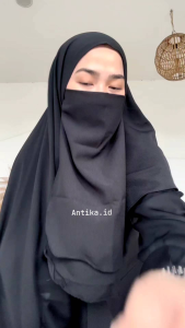PASTAN Pasmina Instan Jumbo Syari Diamond Crepe set Cadar I Jilbab instan Jumbo Antika