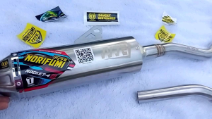 KNALPOT NORIFUMI ROCKET 4 CRF KLX WR DTRACKER KNALPOT NORIFUMI ROCKET 4 STAINLESS FULL SYSTEM