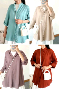 MOLDY SHIRT POLOS OVERSIZE: Desain Blouse Casual Untuk Pakaian Wanita