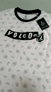 Kaos Volcom Wanita Lengan Pendek Katun Cewek Distro Surfing Oblong Flower Printing Limited Edition
