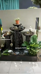S43 Brown 4x3 Feng Shui Water Pond Fountain Kolam Air Sandstone Garden Water Feature Balinese 风水流水喷泉瀑布池 Fish Waterfall