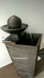 S58 Ball Brown Large Feng Shui Water Pond Fountain Kolam Air Sandstone Garden Water Feature Balinese 风水流水喷泉瀑布池 Home