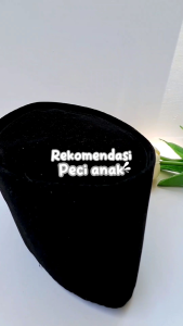 PECI Hitam anak laki laki  songkok polos kopyah dewasa tinggi 9 cm