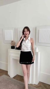 Pettie Mini Skirt- กระโปรงมินิ ผ้าผิวเรียบ เอวกลาง มีกางเกงด้านในผ้าชนิเดียวกันทั้งตัง RTW.K Clothing Women ผู้หญิง Lady